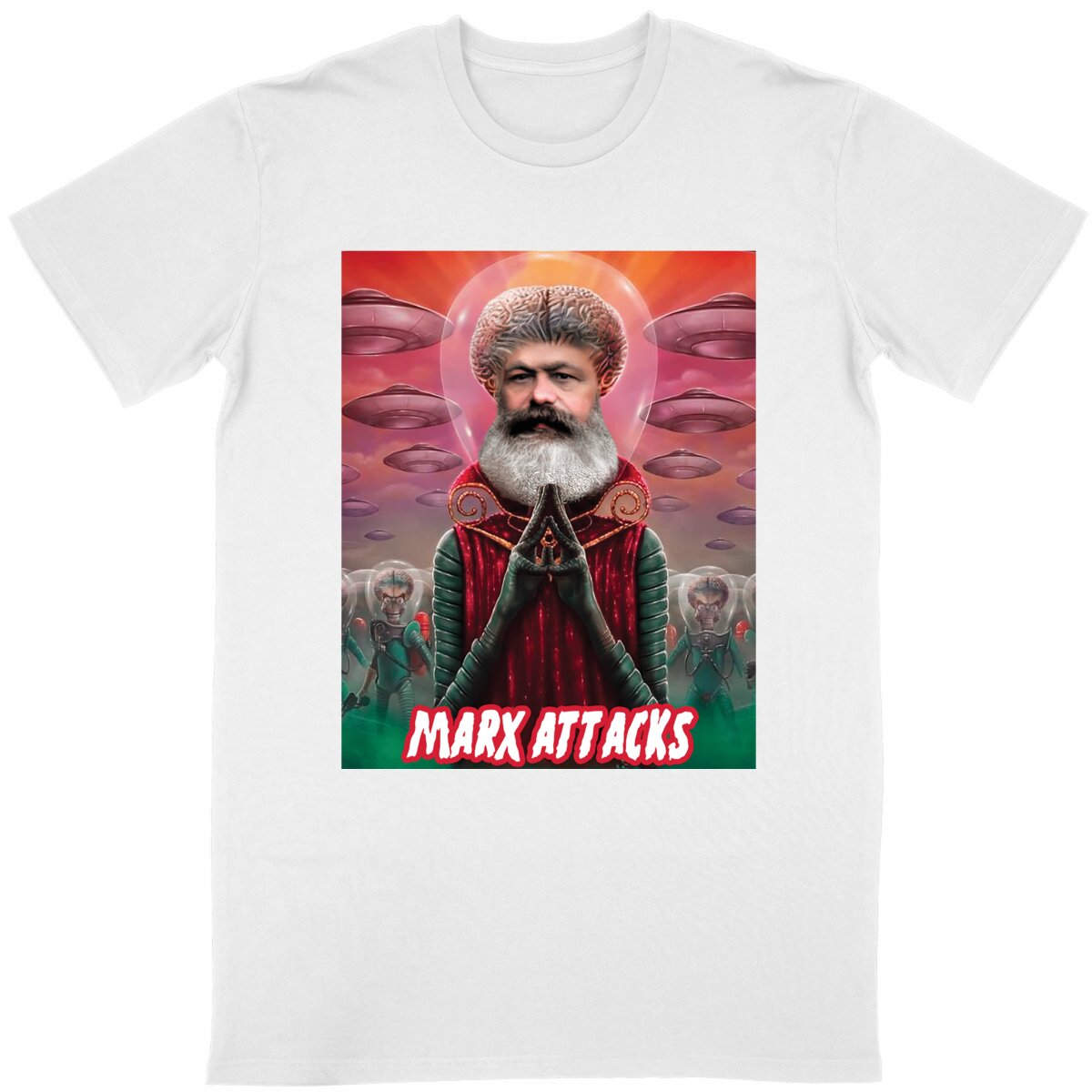T-shirt Marx Attacks | Parodisiaque - face_blanc