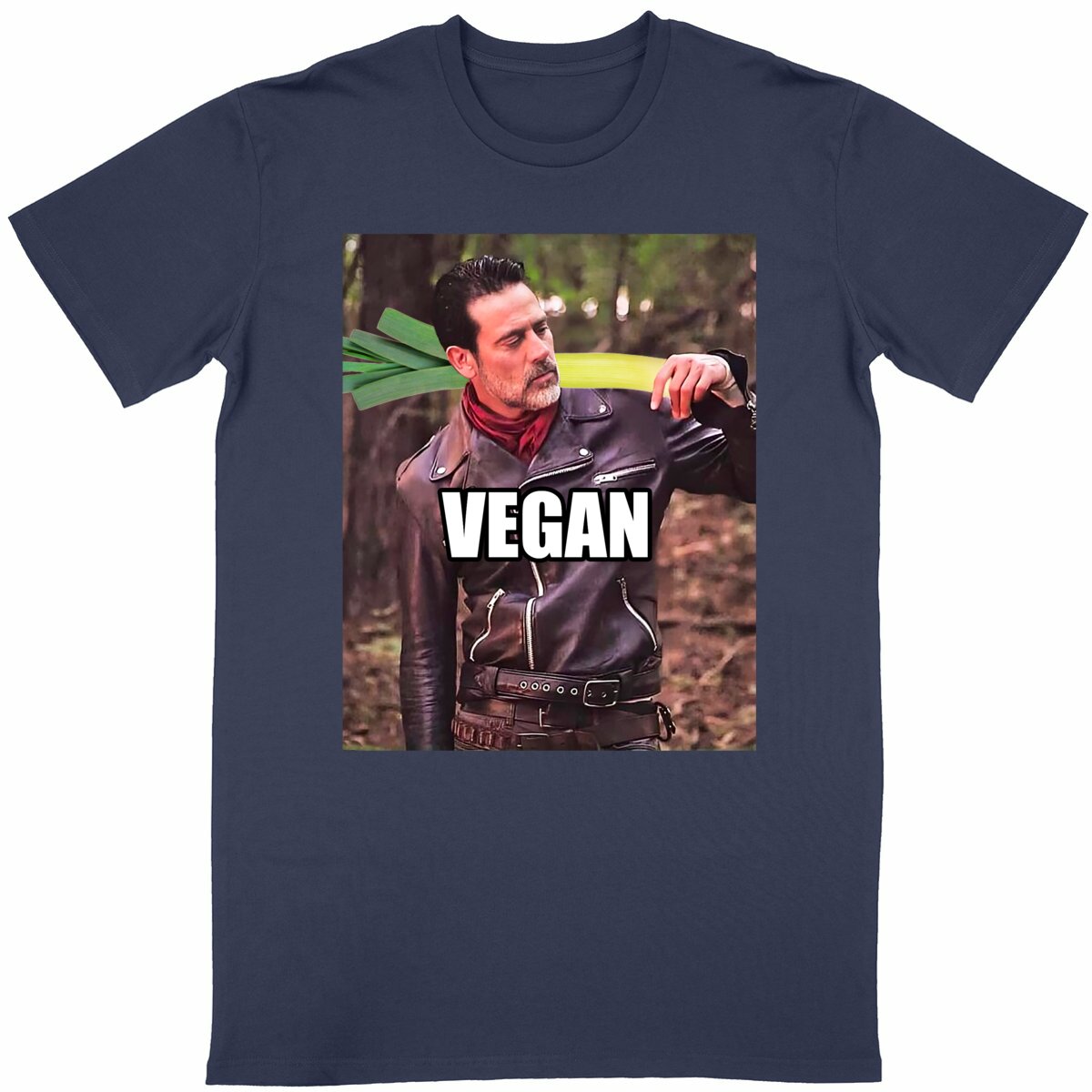 T-shirt Vegan | Parodisiaque - face_bleumarine