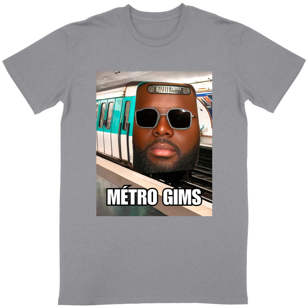 T-shirt Métro Gims | Parodisiaque - face_gris
