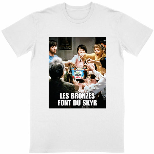 T-shirt les Bronzés font du Skyr | Parodisiaque - face_blanc