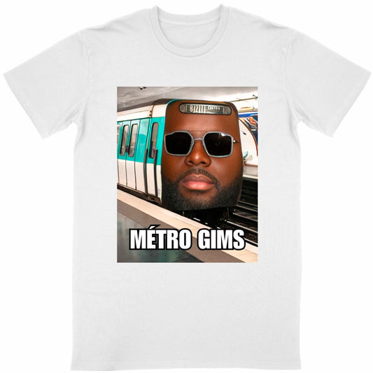 T-shirt Métro Gims | Parodisiaque - face_blanc